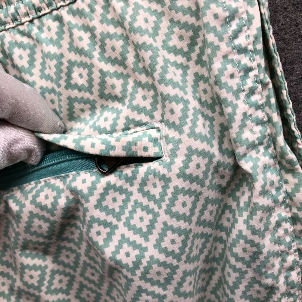 J. Crew Swim Trunks‎ Shorts Mens 32 Sage Green Printed Mesh Lined 7'' Zip Pocket